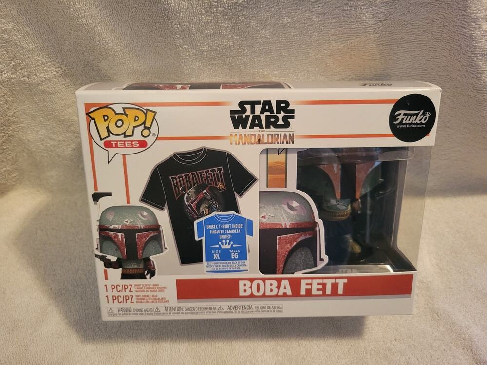 Star Wars Boba Fett Funko Pop 462 Toy and T-shirt XL Combo NWT Gift Collector